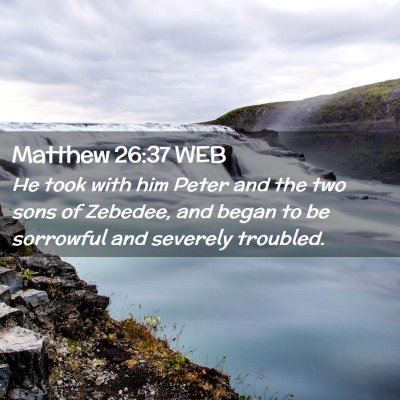 Picture 02 - Matthew 26:37 WEB - He took with him Peter and the two sons of - Bible Verse Picture