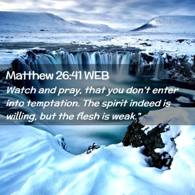 Picture 02 - Matthew 26:41 WEB - Watch and pray, that you don't enter into - Bible Verse Picture
