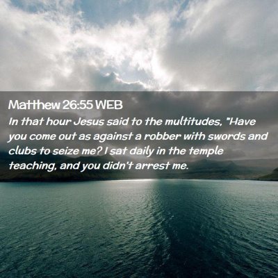 Picture 02 - Matthew 26:55 WEB - In that hour Jesus said to the multitudes, 