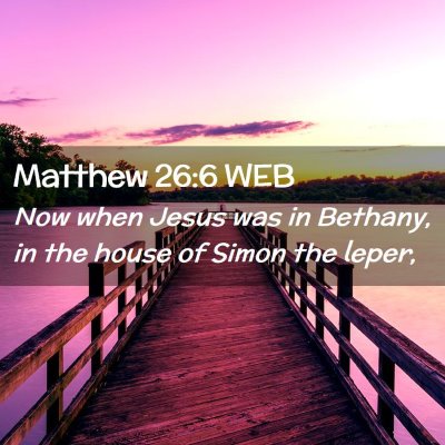 Picture 02 - Matthew 26:6 WEB - Now when Jesus was in Bethany, in the house of - Bible Verse Picture