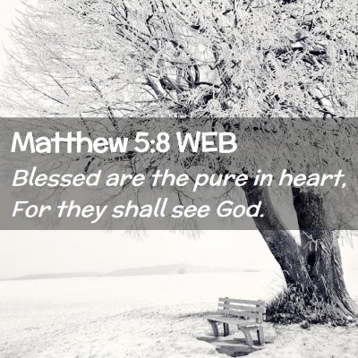 Picture 02 - Matthew 5:8 WEB - Blessed are the pure in heart, For they shall see - Bible Verse Picture