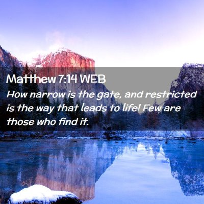 Picture 02 - Matthew 7:14 WEB - How narrow is the gate, and restricted is the way - Bible Verse Picture