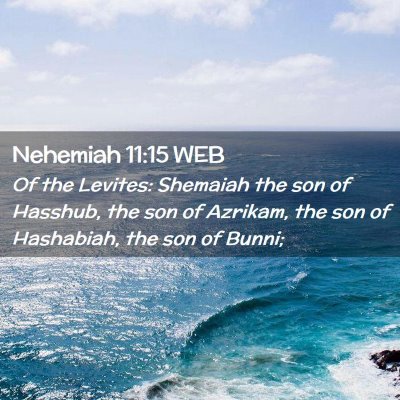 Picture 02 - Nehemiah 11:15 WEB - Of the Levites: Shemaiah the son of Hasshub, the - Bible Verse Picture