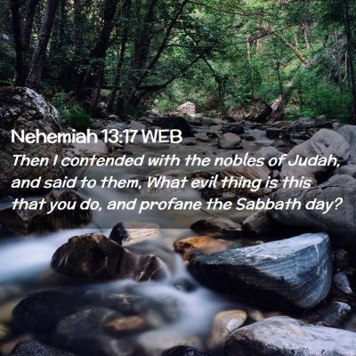 Picture 02 - Nehemiah 13:17 WEB - Then I contended with the nobles of Judah, and - Bible Verse Picture