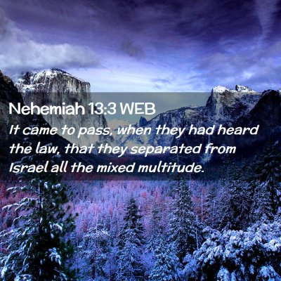 Picture 02 - Nehemiah 13:3 WEB - It came to pass, when they had heard the law, - Bible Verse Picture