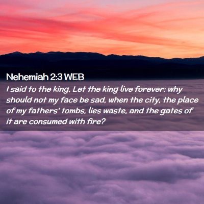 Picture 02 - Nehemiah 2:3 WEB - I said to the king, Let the king live forever: - Bible Verse Picture