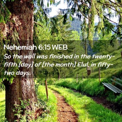 Picture 02 - Nehemiah 6:15 WEB - So the wall was finished in the twenty-fifth - Bible Verse Picture
