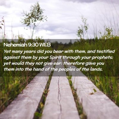 Picture 02 - Nehemiah 9:30 WEB - Yet many years did you bear with them, and - Bible Verse Picture