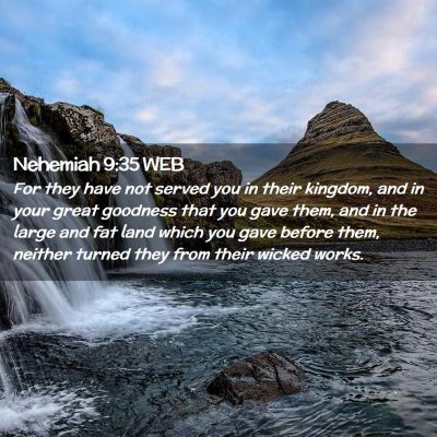 Picture 02 - Nehemiah 9:35 WEB - For they have not served you in their kingdom, - Bible Verse Picture