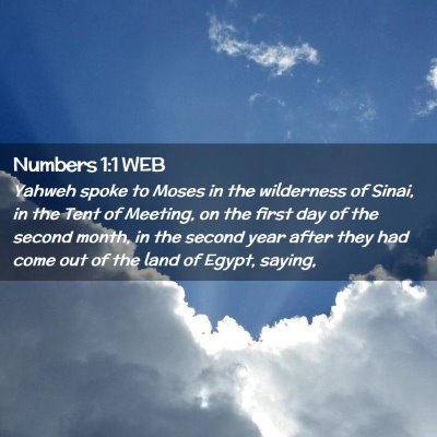 Picture 02 - Numbers 1:1 WEB - Yahweh spoke to Moses in the wilderness of Sinai, - Bible Verse Picture