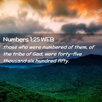 Picture 02 - Numbers 1:25 WEB - those who were numbered of them, of the tribe of - Bible Verse Picture