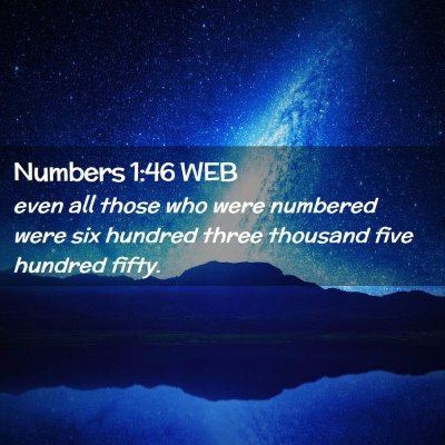Picture 02 - Numbers 1:46 WEB - even all those who were numbered were six hundred - Bible Verse Picture