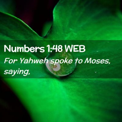 Picture 02 - Numbers 1:48 WEB - For Yahweh spoke to Moses, - Bible Verse Picture