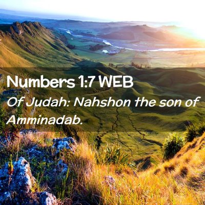 Picture 02 - Numbers 1:7 WEB - Of Judah: Nahshon the son of - Bible Verse Picture