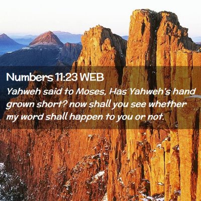 Picture 02 - Numbers 11:23 WEB - Yahweh said to Moses, Has Yahweh's hand grown - Bible Verse Picture