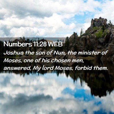 Picture 02 - Numbers 11:28 WEB - Joshua the son of Nun, the minister of Moses, one - Bible Verse Picture