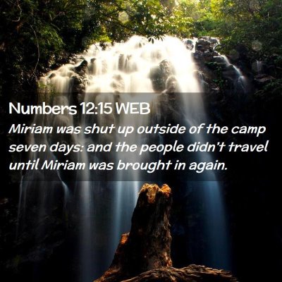 Picture 02 - Numbers 12:15 WEB - Miriam was shut up outside of the camp seven - Bible Verse Picture