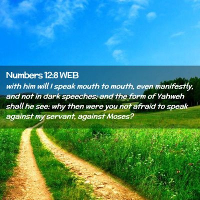 Picture 02 - Numbers 12:8 WEB - with him will I speak mouth to mouth, even - Bible Verse Picture