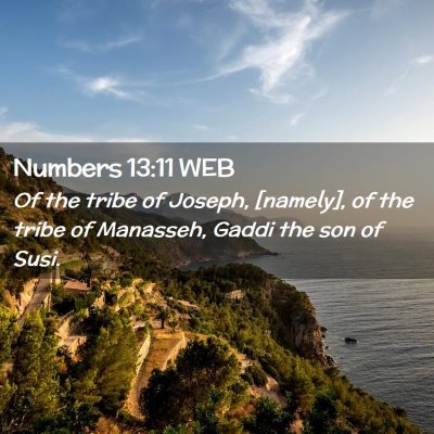Picture 02 - Numbers 13:11 WEB - Of the tribe of Joseph, [namely], of the tribe of - Bible Verse Picture