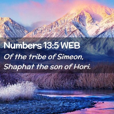 Picture 02 - Numbers 13:5 WEB - Of the tribe of Simeon, Shaphat the son of - Bible Verse Picture
