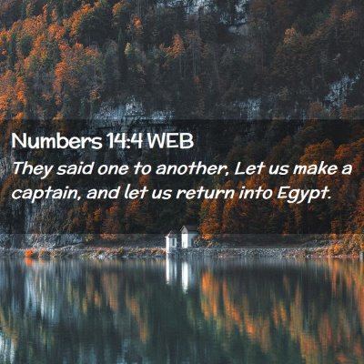 Picture 02 - Numbers 14:4 WEB - They said one to another, Let us make a captain, - Bible Verse Picture