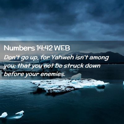 Picture 02 - Numbers 14:42 WEB - Don't go up, for Yahweh isn't among you; that you - Bible Verse Picture