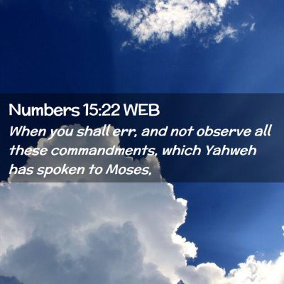 Picture 02 - Numbers 15:22 WEB - When you shall err, and not observe all these - Bible Verse Picture