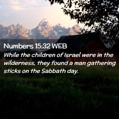 Picture 02 - Numbers 15:32 WEB - While the children of Israel were in the - Bible Verse Picture