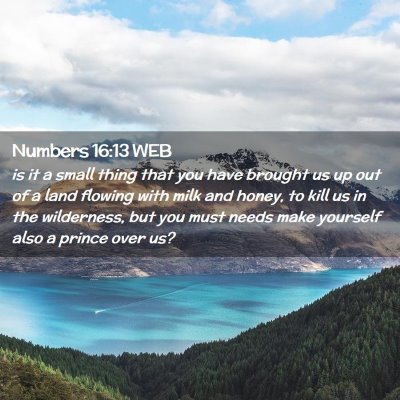Picture 02 - Numbers 16:13 WEB - is it a small thing that you have brought us up - Bible Verse Picture