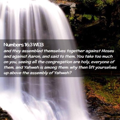 Picture 02 - Numbers 16:3 WEB - and they assembled themselves together against - Bible Verse Picture