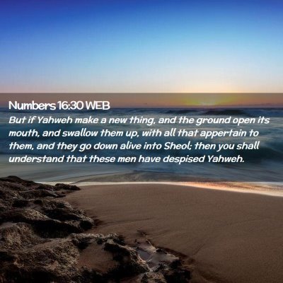 Picture 02 - Numbers 16:30 WEB - But if Yahweh make a new thing, and the ground - Bible Verse Picture