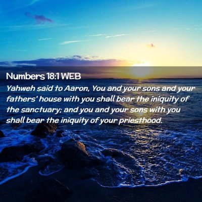 Picture 02 - Numbers 18:1 WEB - Yahweh said to Aaron, You and your sons and your - Bible Verse Picture