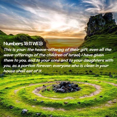 Picture 02 - Numbers 18:11 WEB - This is your: the heave-offering of their gift, - Bible Verse Picture
