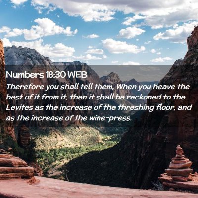 Picture 02 - Numbers 18:30 WEB - Therefore you shall tell them, When you heave the - Bible Verse Picture
