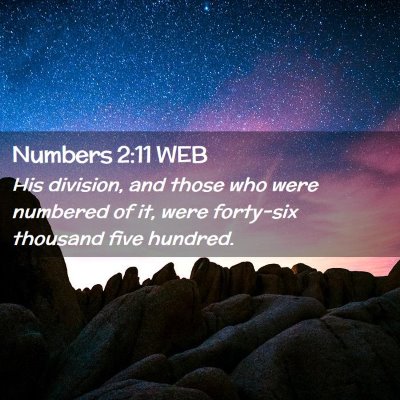 Picture 02 - Numbers 2:11 WEB - His division, and those who were numbered of it, - Bible Verse Picture