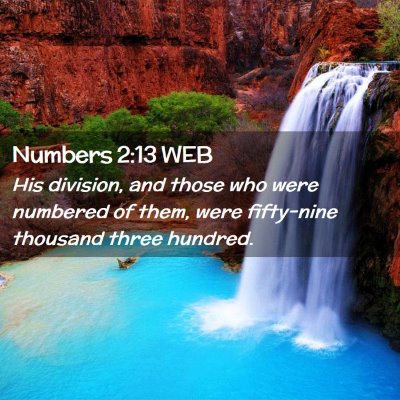 Picture 02 - Numbers 2:13 WEB - His division, and those who were numbered of - Bible Verse Picture