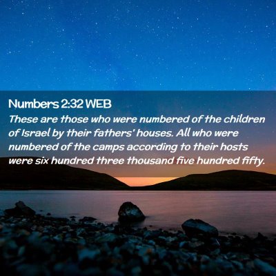 Picture 02 - Numbers 2:32 WEB - These are those who were numbered of the children - Bible Verse Picture