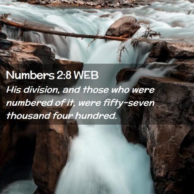 Picture 02 - Numbers 2:8 WEB - His division, and those who were numbered of it, - Bible Verse Picture