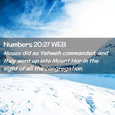 Picture 02 - Numbers 20:27 WEB - Moses did as Yahweh commanded: and they went up - Bible Verse Picture