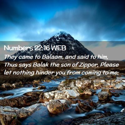 Picture 02 - Numbers 22:16 WEB - They came to Balaam, and said to him, Thus says - Bible Verse Picture