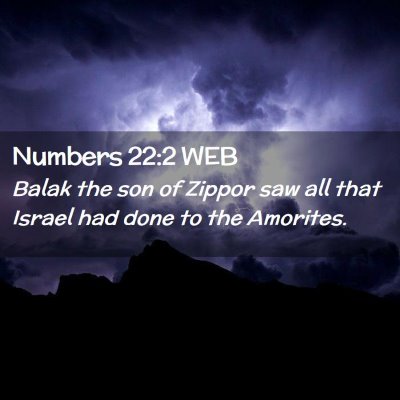 Picture 02 - Numbers 22:2 WEB - Balak the son of Zippor saw all that Israel had - Bible Verse Picture
