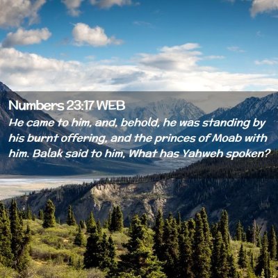 Picture 02 - Numbers 23:17 WEB - He came to him, and, behold, he was standing by - Bible Verse Picture