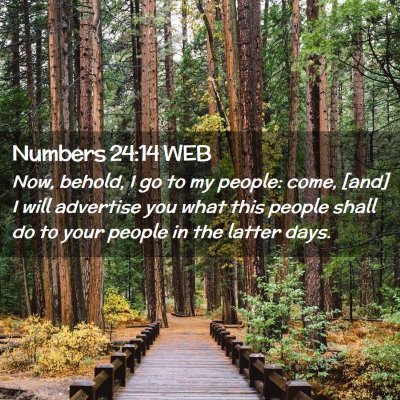 Picture 02 - Numbers 24:14 WEB - Now, behold, I go to my people: come, [and] I - Bible Verse Picture