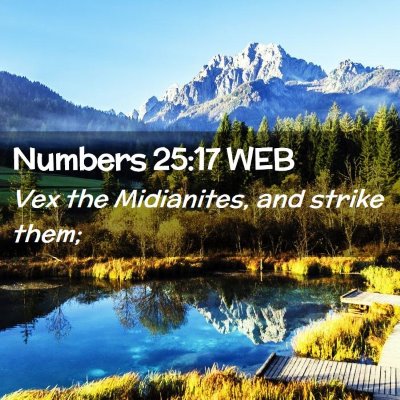 Picture 02 - Numbers 25:17 WEB - Vex the Midianites, and strike - Bible Verse Picture