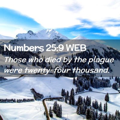 Picture 02 - Numbers 25:9 WEB - Those who died by the plague were twenty-four - Bible Verse Picture