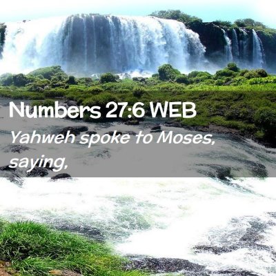 Picture 02 - Numbers 27:6 WEB - Yahweh spoke to Moses, - Bible Verse Picture