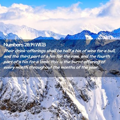 Picture 02 - Numbers 28:14 WEB - Their drink-offerings shall be half a hin of wine - Bible Verse Picture