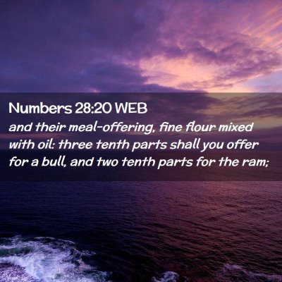 Picture 02 - Numbers 28:20 WEB - and their meal-offering, fine flour mixed with - Bible Verse Picture