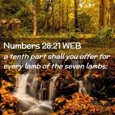 Picture 02 - Numbers 28:21 WEB - a tenth part shall you offer for every lamb of - Bible Verse Picture