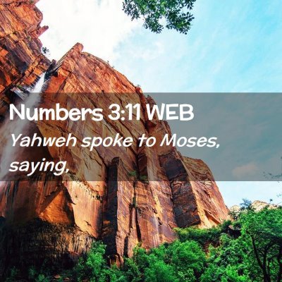 Picture 02 - Numbers 3:11 WEB - Yahweh spoke to Moses, - Bible Verse Picture